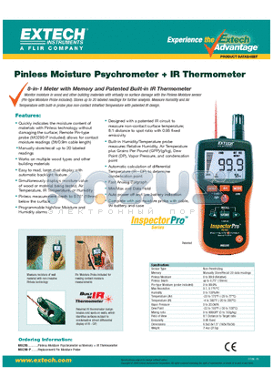 MO295 datasheet - Pinless Moisture Psychrometer  IR Thermometer