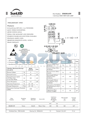 ZM2BG53W datasheet - 1.6x0.8mm SMD CHIP LED LAMP