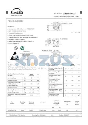 ZM2BG55W-A2 datasheet - 3.2mmx1.6mm SMD CHIP LED LAMP