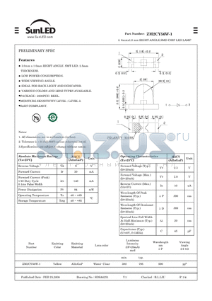 ZM2CY56W-1 datasheet - 3. 0mmx1.0 mm RIGHT ANGLE SMD CHIP LED LAMP