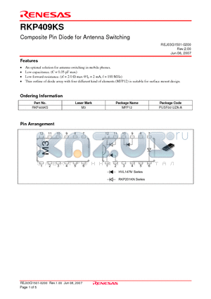 RKP409KS datasheet - Composite Pin Diode for Antenna Switching