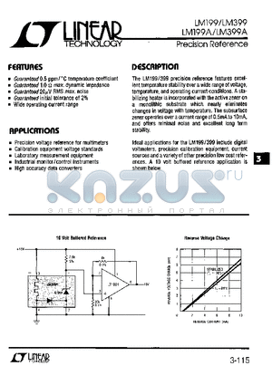 LM399H datasheet - Precision Reference