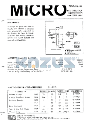 MOGN31W datasheet - HIGH EFFICIENCY ORANGE/GREEN DUAL COLOR LAMP