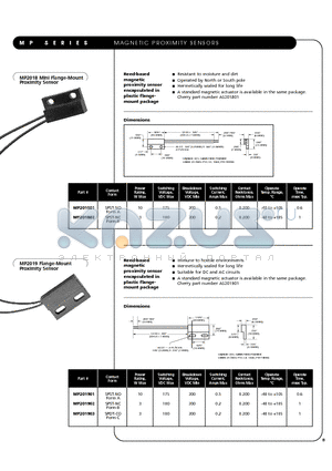 MP201801 datasheet - MAGNETIC PROXIMITY SENSORS