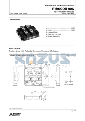 RM900DB-90S datasheet - HIGH VOLTAGE DIODE MODULE HIGH POWER SWITCHING USE INSULATED TYPE