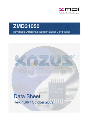 ZMD31050 datasheet - Advanced Differential Sensor Signal Conditioner