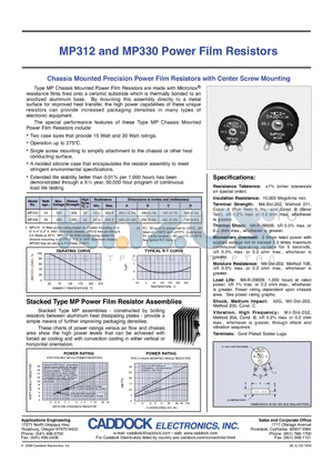 MP312 datasheet - Power Film Resistors