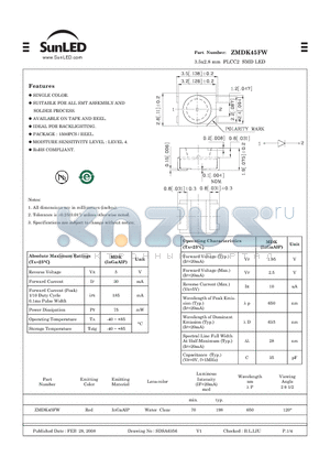 ZMDK45FW datasheet - 3.5x2.8 mm PLCC2 SMD LED