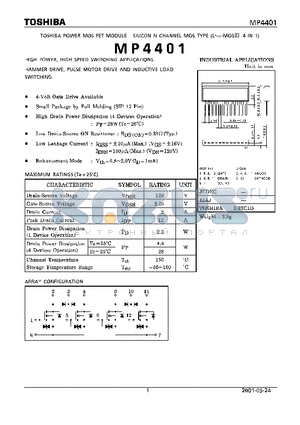 MP4401 datasheet - HIGH POWER, HIGH SPEED SWITCHING APPLICATIONS  / HAMMER DRIVE, PULSE MOTOR DRIVE AND INDUCTIVE LOAD SWITCHING
