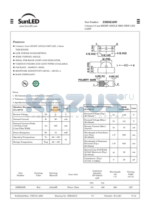 ZMDK56W datasheet - 3.0mmx1.0 mm RIGHT ANGLE SMD CHIP LED LAMP