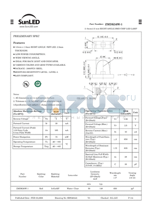 ZMDK56W-1 datasheet - 3. 0mmx1.0 mm RIGHT ANGLE SMD CHIP LED LAMP