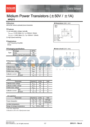 MP6Z12 datasheet - Midium Power Transistors