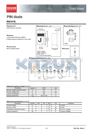 RN141S datasheet - PIN diode