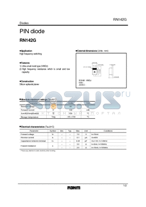 RN142G datasheet - PIN diode