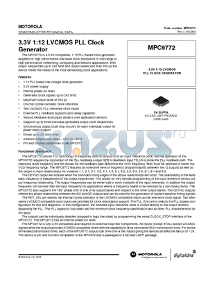 MPC9772 datasheet - 3.3V 1:12 LVCMOS PLL Clock Generator