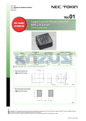 MPLCH0740L4R7 datasheet - Large-Current Power INductor MPLCH Series