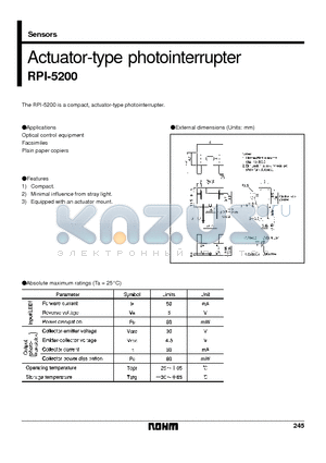 RPI-5200 datasheet - Actuator-type photointerrupter