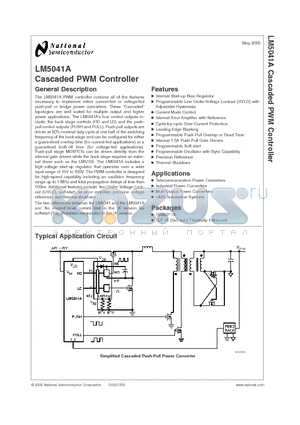 LM5041AMTC datasheet - Cascaded PWM Controller