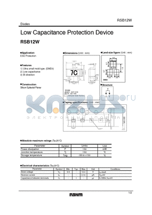 RSB12W datasheet - Low Capacitance Protection Device