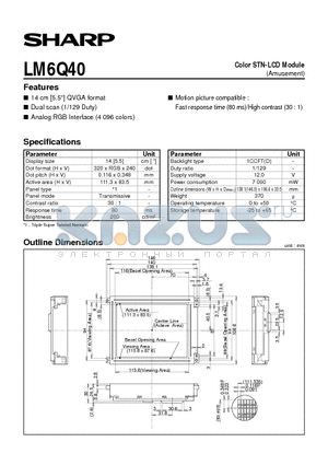 LM6Q40 datasheet - Color STN-LCD Module(Amusement)