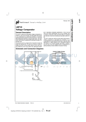 LM710H/883 datasheet - Voltage Comparator