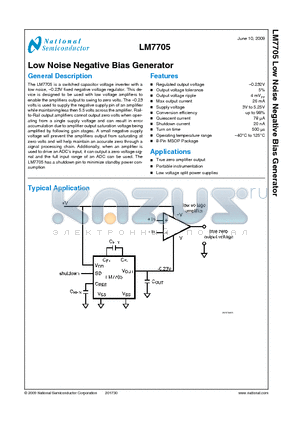 LM7705 datasheet - Low Noise Negative Bias Generator