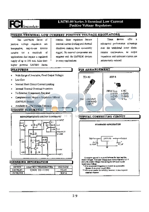 LM78L05S datasheet - 3-Terminal Low Current Positive Voltage Regulators