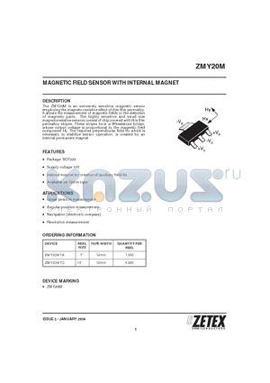 ZMY20MTA datasheet - MAGNETIC FIELD SENSOR WITH INTERNAL MAGNET