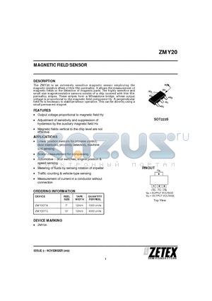 ZMY20TC datasheet - MAGNETIC FIELD SENSOR