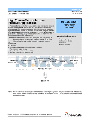 MPXC2011DTI datasheet - High Volume Sensor for Low Pressure Applications