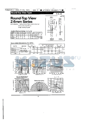 LN221RP datasheet - ROUND-TOP VIEW 2.6mm SERIES