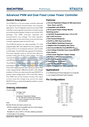 RT9227A_07 datasheet - Advanced PWM and Dual Fixed Linear Power Controller