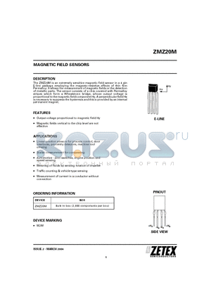 ZMZ20M datasheet - MAGNETIC FIELD SENSORS