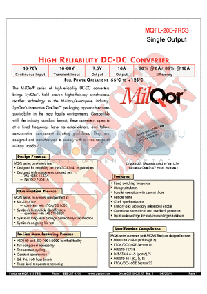 MQFL-28E-7R5S datasheet - HIGH RELIABILITY DC-DC CONVERTER