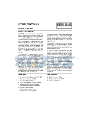 ZNBG4000 datasheet - FET BIAS CONTROLLER