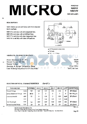 MR51W datasheet - RED LED LAMPS