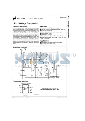 LP311N datasheet - LP311 Voltage Comparator