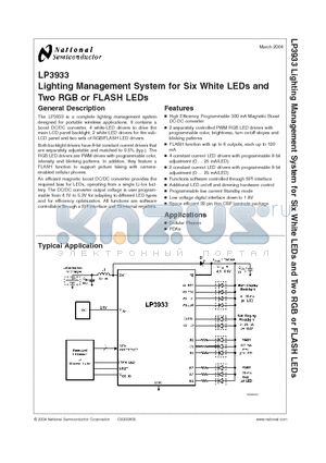 LP3933SL datasheet - Lighting Management System for Six White LEDs and Two RGB or FLASH LEDs