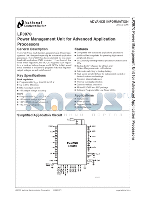 LP3970 datasheet - Power Management Unit for Advanced Application Processors