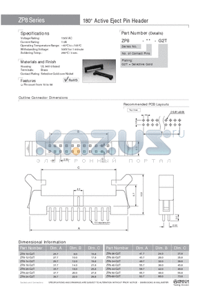 ZP8-50-G2T datasheet - 180` Active Eject Pin Header