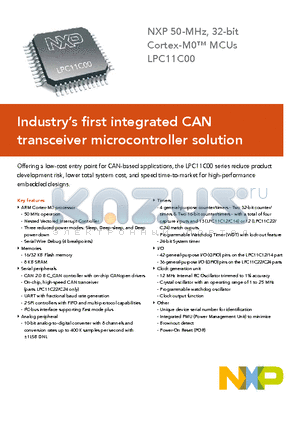 LPC11C00 datasheet - NXP 50-MHz, 32-bit Cortex-M0 MCUs