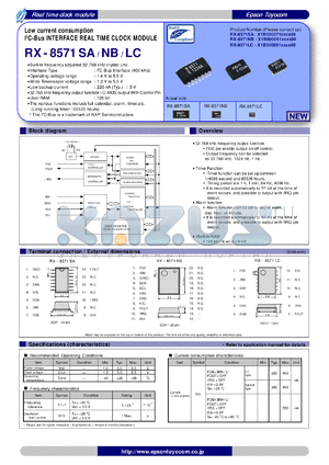 RX-8571SA datasheet - I2C-Bus INTERFACE REAL TIME CLOCK MODULE