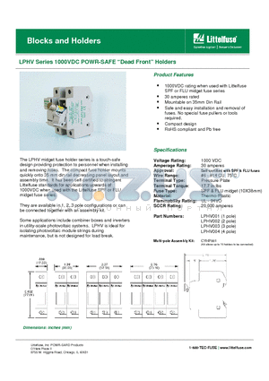 LPHV001 datasheet - Blocks and Holders