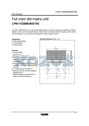 LPM-1153BMU602 datasheet - Full color dot matrix unit