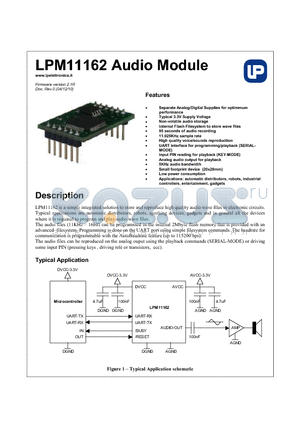 LPM11162 datasheet - Audio Module