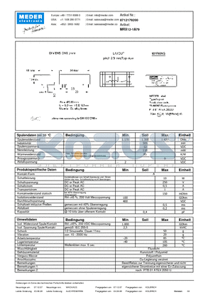 MRX12-1A79_DE datasheet - (deutsch) MRX Reed Relay