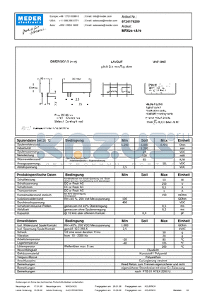 MRX24-1A79_DE datasheet - (deutsch) MRX Reed Relay