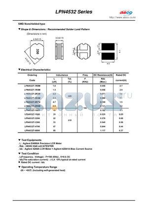 LPN4532T-1R5M datasheet - Shape & Dimensions / Recommended Solder Land Pattern