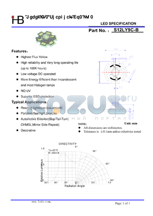 S12LY9C-B datasheet - LED