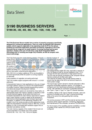 S190-150 datasheet - BUSINESS SERVERS